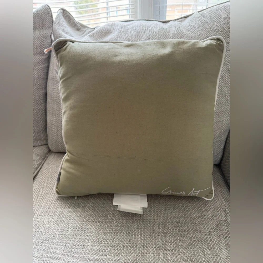 Floral Embroidered throw pillow by Geninne Zlatkis/ Cotton/Linen